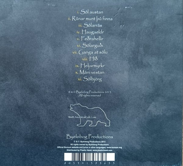 Burzum Sol austan, Mani vestan CD