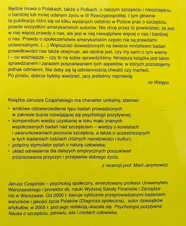 Janusz Czapiński Psychologia szczęścia