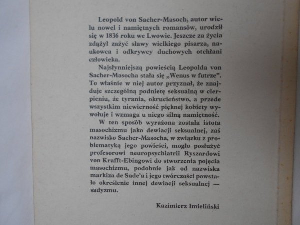 Leopold von Sacher Masoch Wenus w futrze