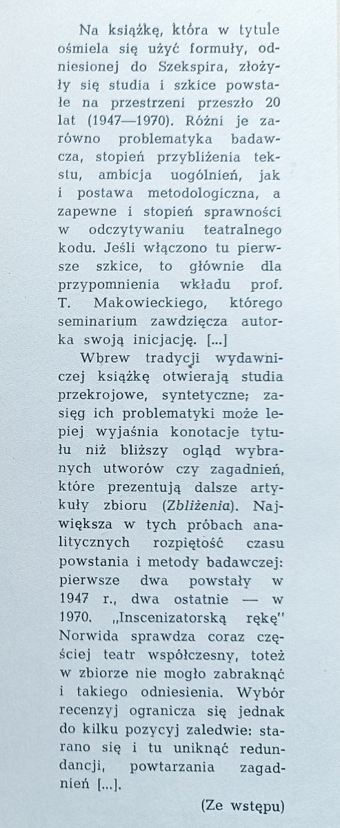 Irena Sławińska Reżyserska ręka Norwida