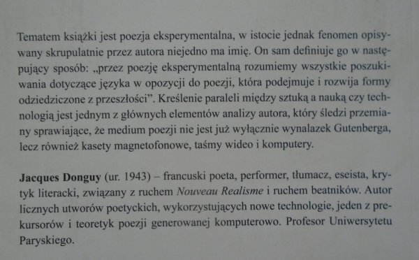 Jacques Donguy • Poezja eksperymentalna. Epoka cyfrowa 1953-2007