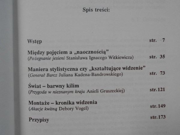 Barbara Sienkiewicz • Literackie 'teorie widzenia' w prozie dwudziestolecia międzywojennego. Witkiewicz, Vogel, Kaden-Bandrowski