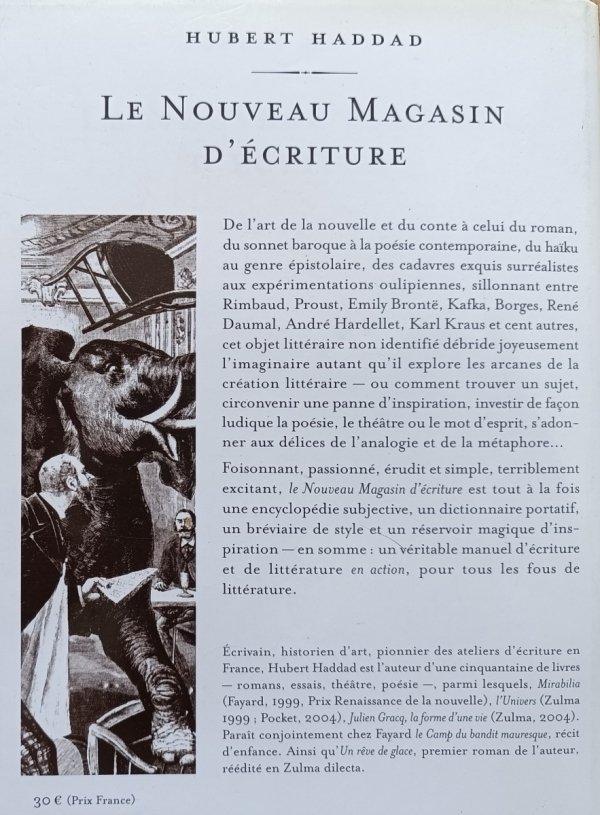 Hubert Haddad Le Nouveau Magasin d'écriture