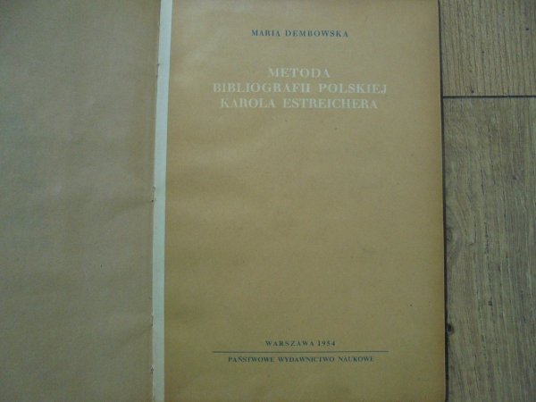 Maria Dembowska • Metoda bibliografii polskiej Karola Estreichera [ekslibris]