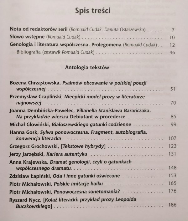 Polska genologia. Gatunek w literaturze współczesnej