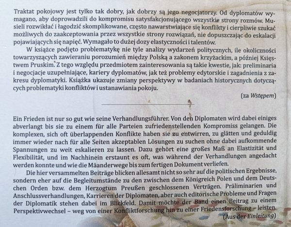 Od traktatu kaliskiego do pokoju oliwskiego. Polsko-krzyżacko-pruskie stosunki dyplomatyczne w latach 1343-1660