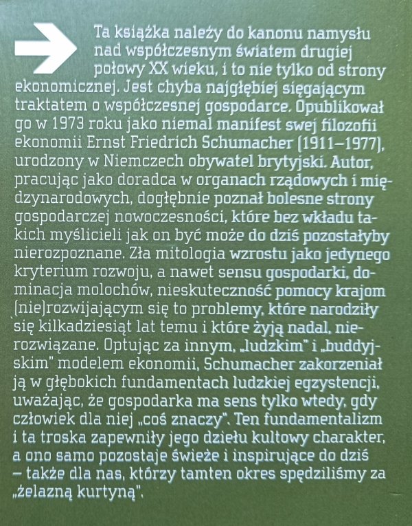 E.F. Schumacher Małe jest piękne. Ekonomia z założeniem, że człowiek się liczy
