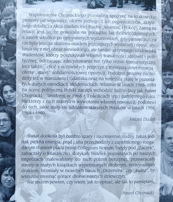 Paweł Chojnacki Ur. 68 Notatki z Krakowa 1988-1989