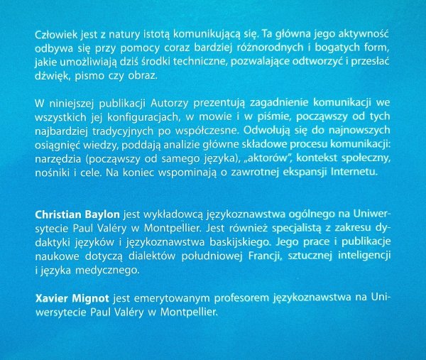 Christian Baylon, Xavier Mignot Komunikacja
