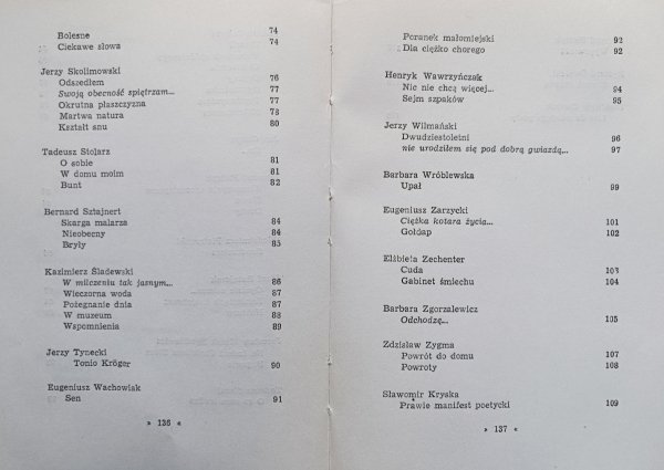 Rzecz poetycka: młodzi / 1958 / Rymkiewicz Zechenter i inni