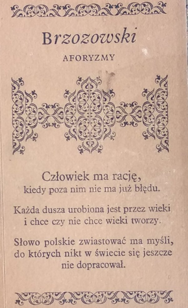 Stanisław Brzozowski • Aforyzmy