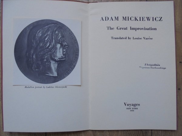 Translated by Louise Varese • Adam Mickiewicz. The Great Improvisation