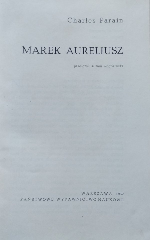 Charles Parain • Marek Aureliusz