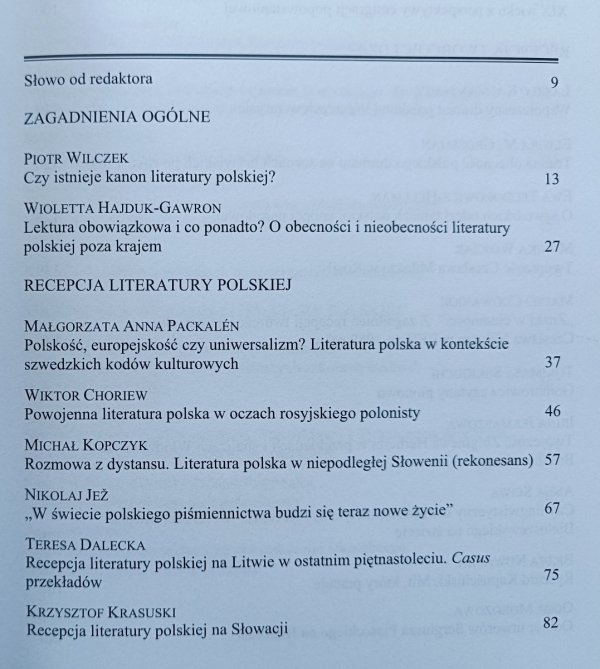Literatura polska w świecie tom I: Zagadnienia recepcji i odbioru