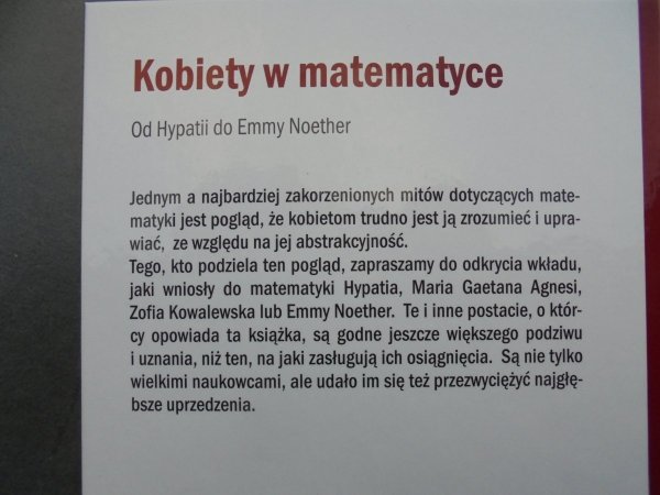 Jacquin Navarro • Kobiety w matematyce. Od Hypatii do Emmy Noether