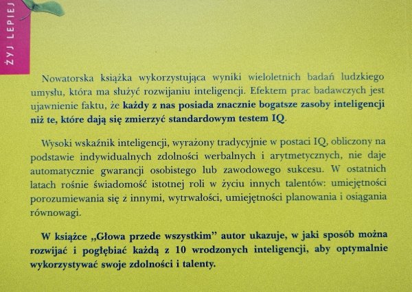 Tony Buzan Głowa przede wszystkim