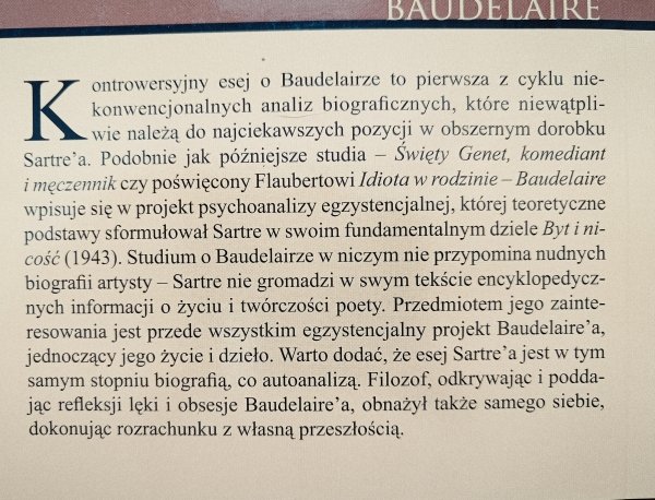 Jean-Paul Sartre Baudelaire