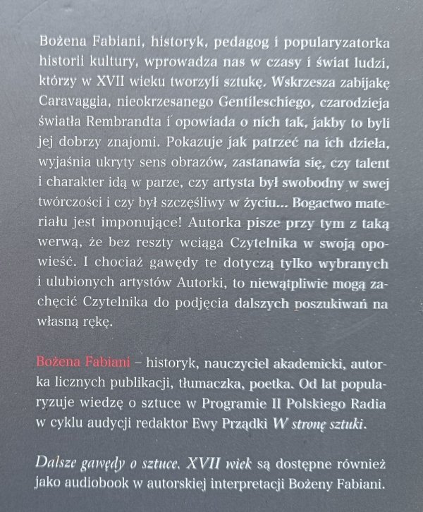Bożena Fabiani Dalsze gawędy o sztuce XVII wiek