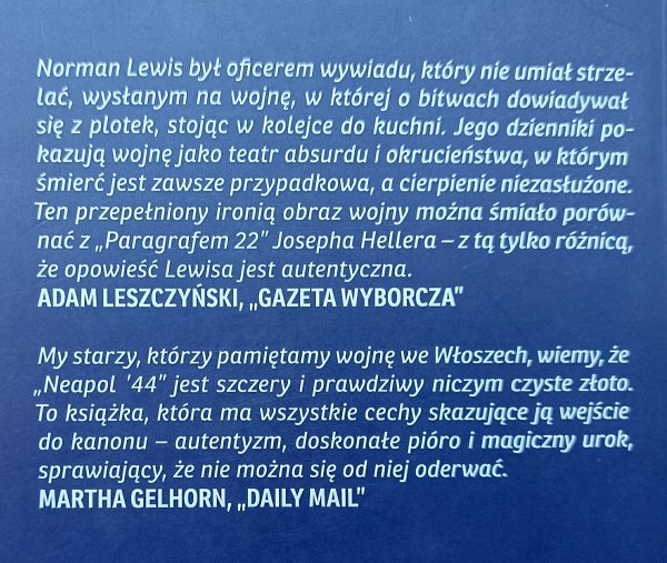 Norman Lewis Neapol '44. Pamiętnik oficera wywiadu z okupowanych Włoch