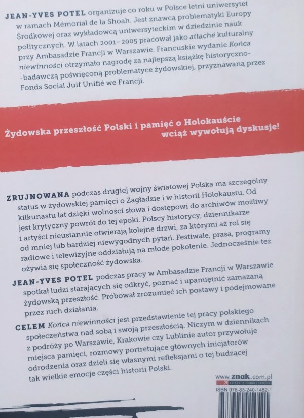 Jean-Yves Potel Koniec niewinności. Polska wobec swojej żydowskiej przeszłości