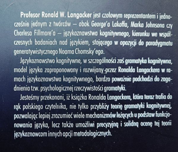 Ronald Langacker Gramatyka kognitywna