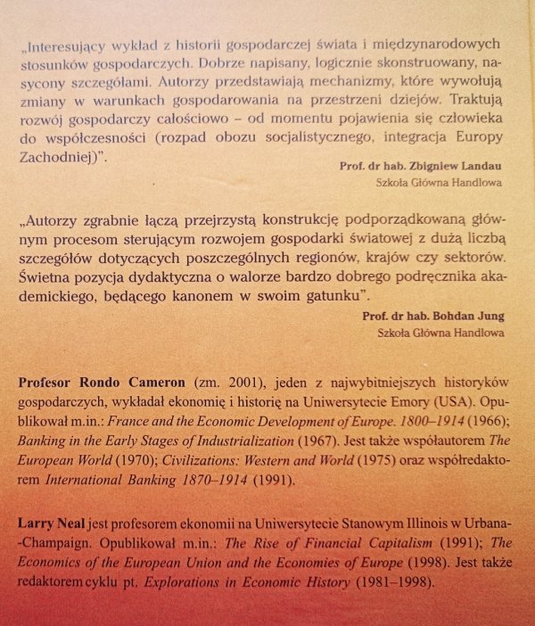 Rondo Cameron, Larry Neal Historia gospodarcza świata