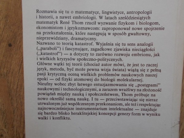 Rene Thom • Parabole i katastrofy. Rozmowy o matematyce, nauce i filozofii