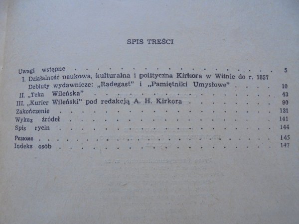 Małgorzata Stolzman • Czasopisma wileńskie Adama Honorego Kirkora [dedykacja autorki]