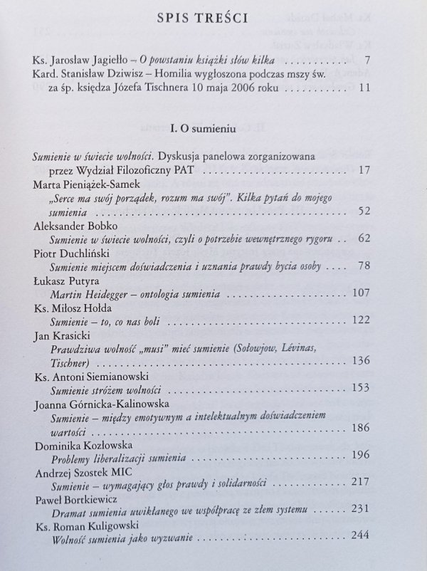 Sumienie w świecie wolności