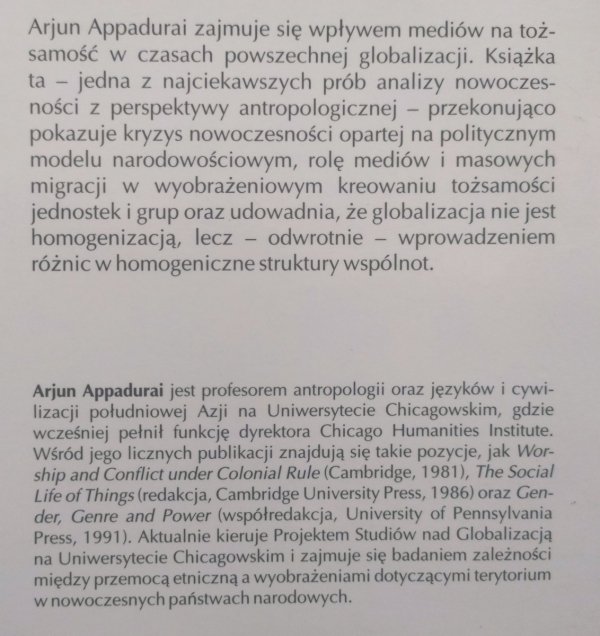 Arjun Appadurai Nowoczesność bez granic. Kulturowe wymiary globalizacji