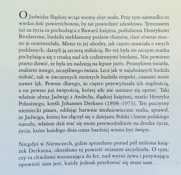 Johannes Derksen Jadwiga Śląska. Mądrość świętości