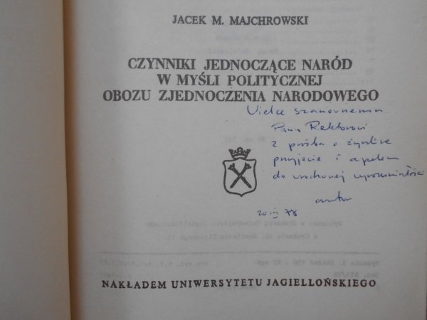 Jacek M. Majchrowski • Czynniki jednoczące naród w myśli politycznej Obozu Zjednoczenia Narodowego