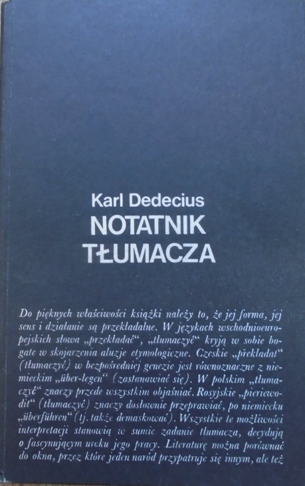 Karl Dedecius • Notatnik tłumacza