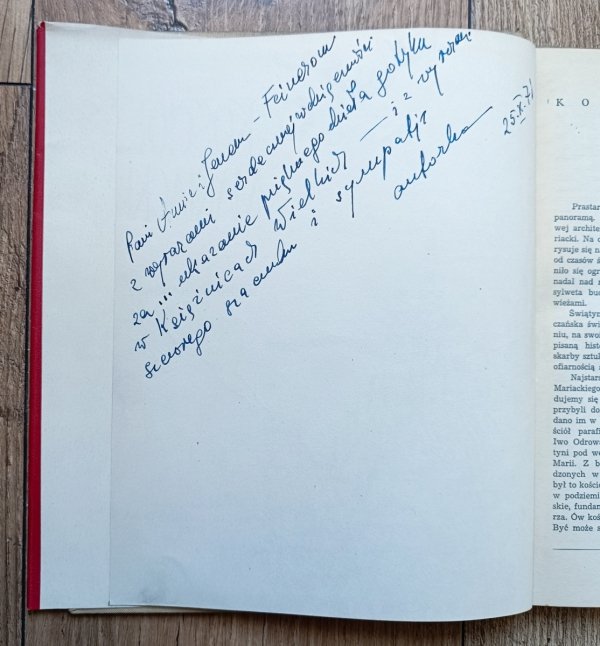 Halina Bohdanowicz Kościół Mariacki / dedykacja autorska