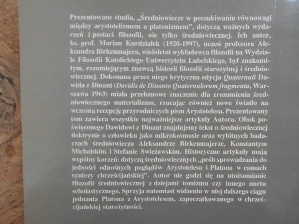 Marian Kurdziałek • Średniowiecze w poszukiwaniu równowagi między arystotelizmem a platonizmem