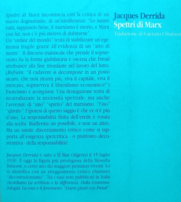 Jacques Derrida Spettri di Marx