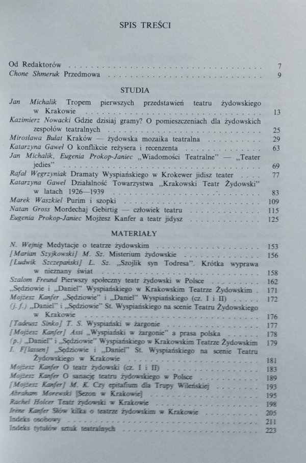 Jan Michalik • Teatr żydowski w Krakowie. Studia i materiały