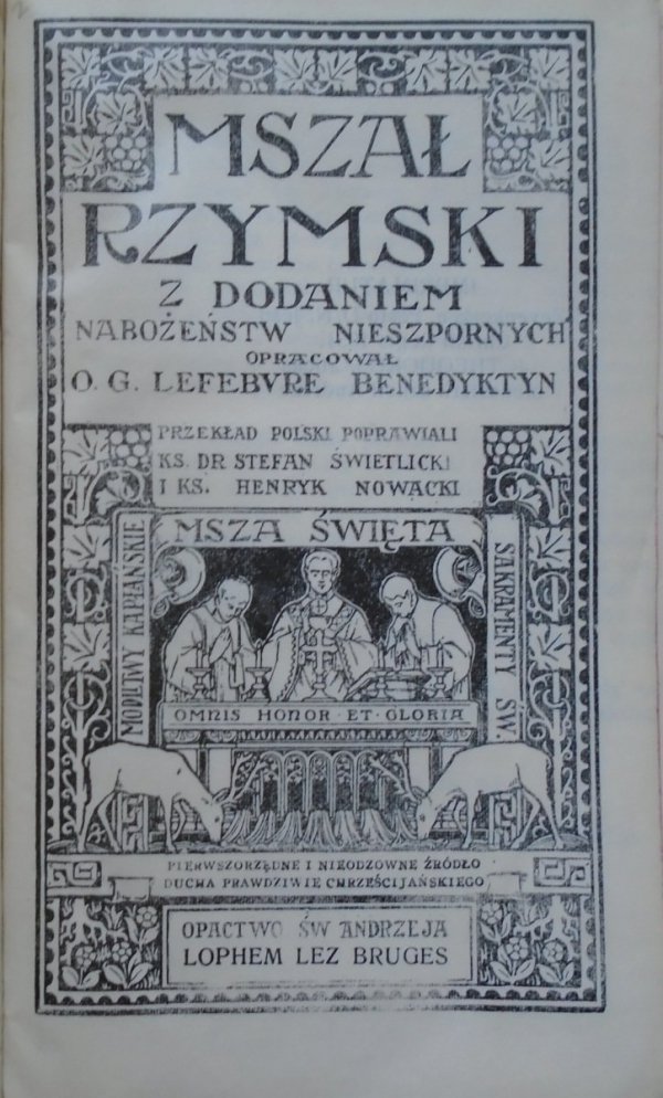 Mszał rzymski z dodaniem nabożeństw nieszpornych [1932]