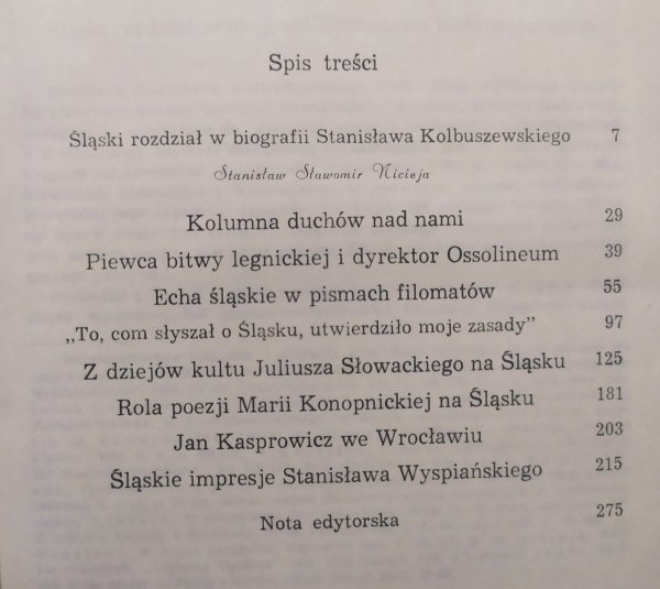 Stanisław Kolbuszewski Kolumna duchów nad nami. Prace historycznoliterackie o tematyce śląskiej