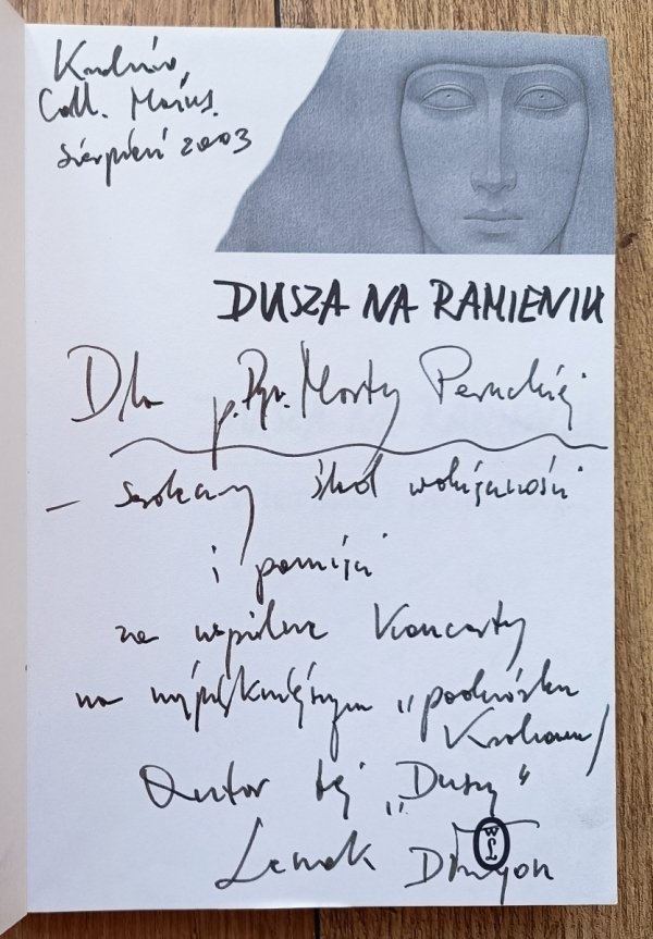 Leszek Długosz Dusza na ramieniu: wiersze i piosenki / dedykacja autorska