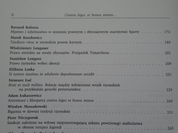 materiały konferencji naukowej • Contra Leges et Bonos Mores. Przestępstwa obyczajowe w starożytnej Grecji i Rzymie