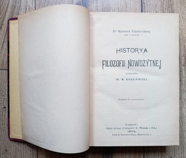 Ryszard Falckenberg Historya filozofii nowożytnej