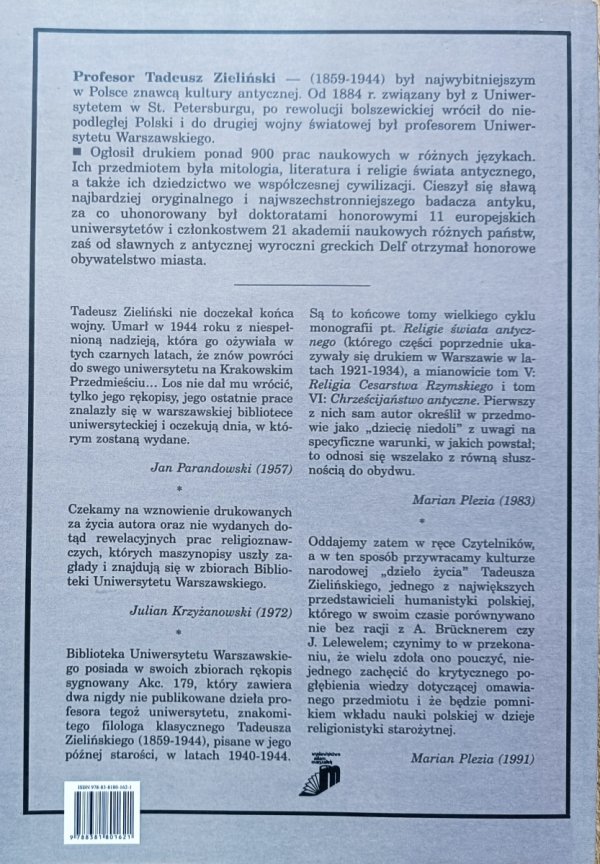 Tadeusz Zieliński Religia Rzeczypospolitej Rzymskiej