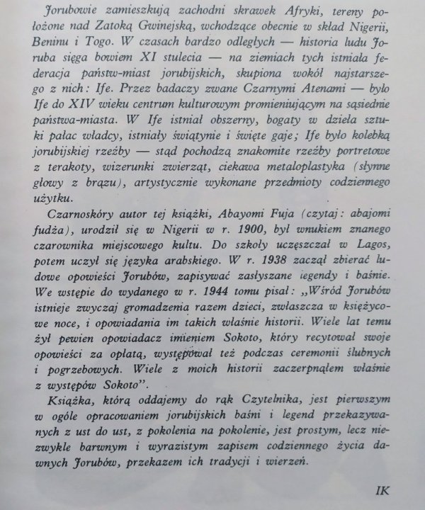 Abayomi Fuja Opowieści ludu Joruba