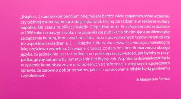 Kultura: zarządzanie, animacja, marketing
