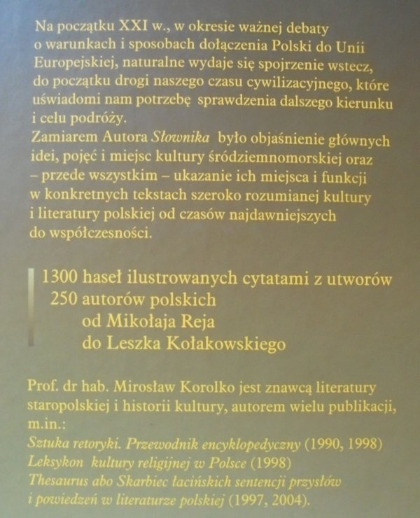 Mirosław Korolko • Słownik kultury śródziemnomorskiej w Polsce