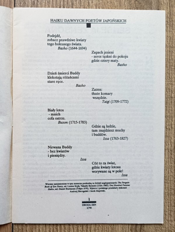Droga Zen 2/1990 / Haiku