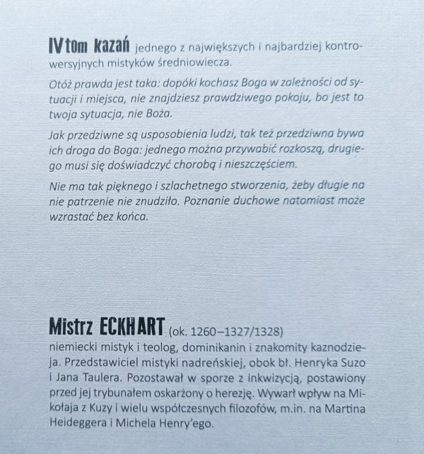 Mistrz Eckhart Dzieła wszystkie tom 4