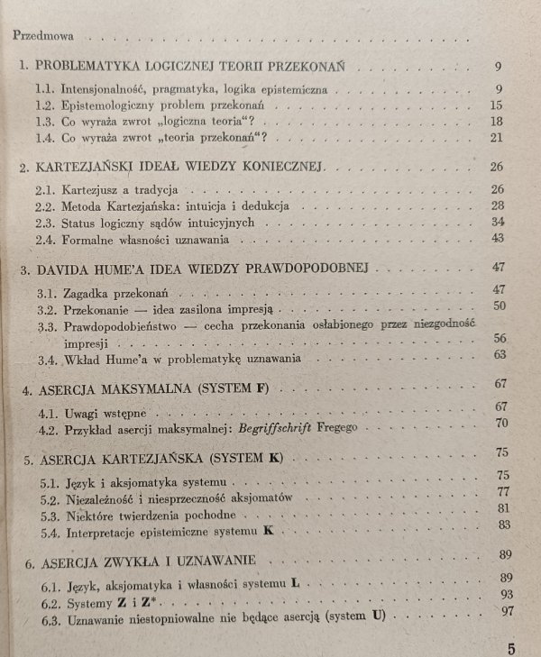 Witold Marciszewski Podstawy logicznej teorii przekonań