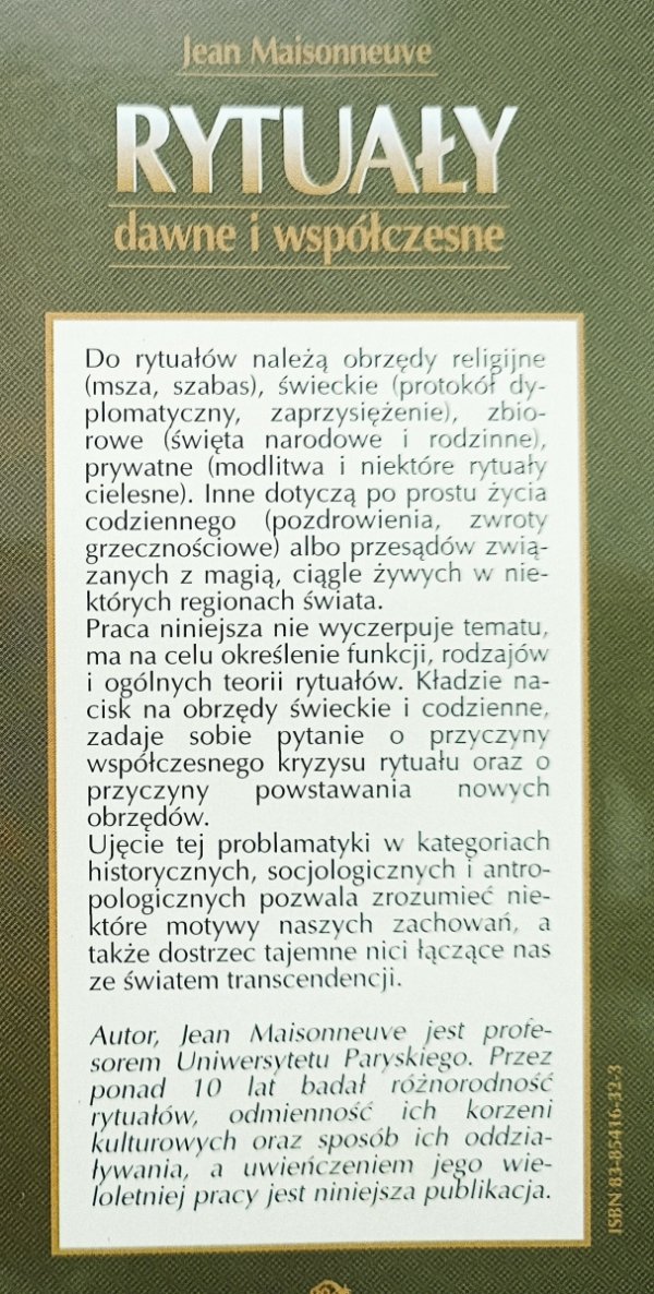 Jean Maisonneuve Rytuały dawne i współczesne